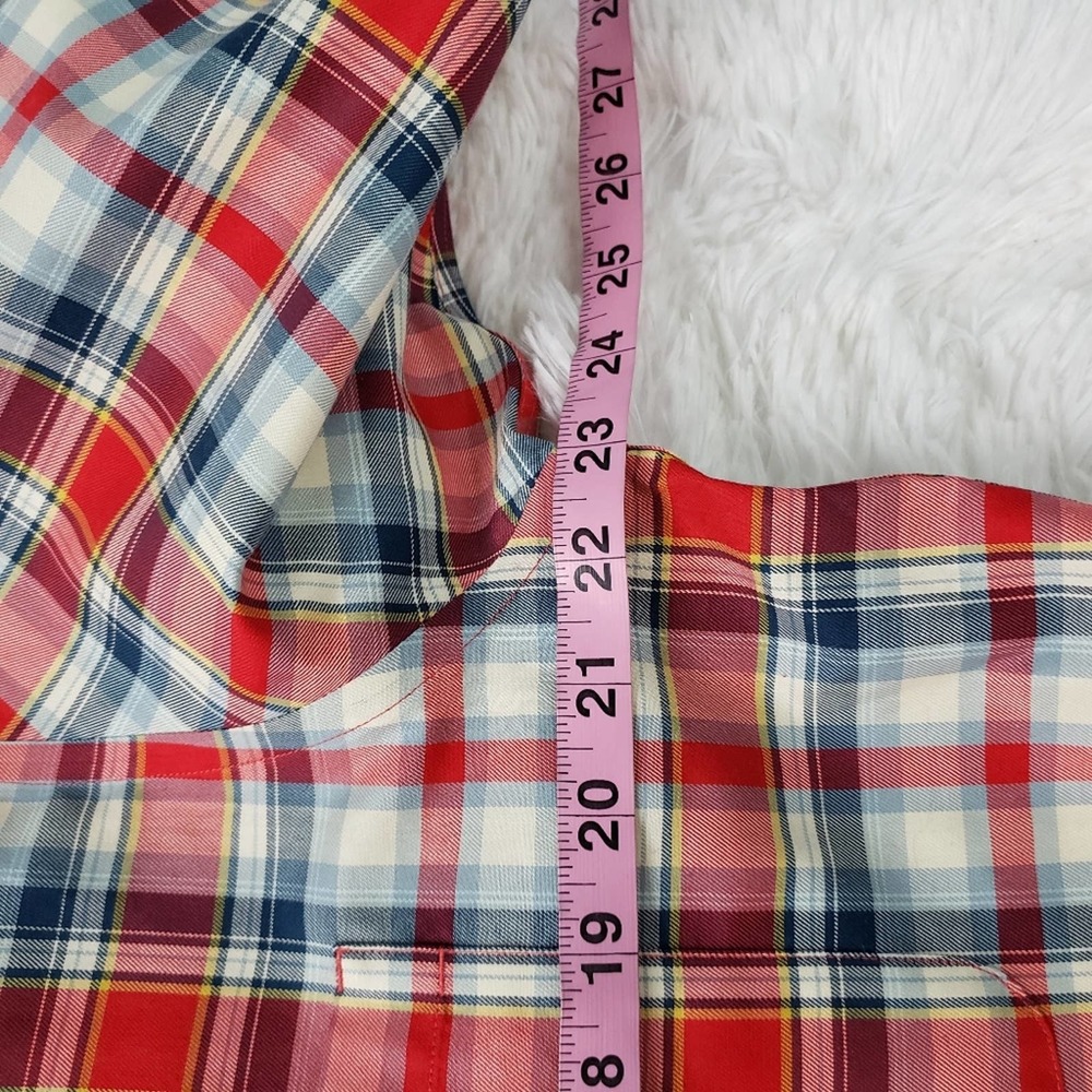 Cabela's men red plaid button up shirt Sz large - Picture 4 of 8